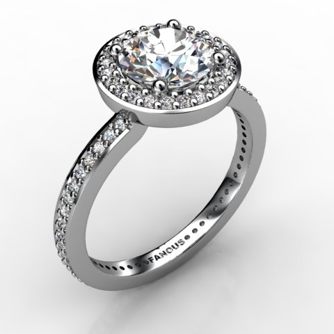 18k White Gold Engagement Ring 0.532ct - 0200825-18kw