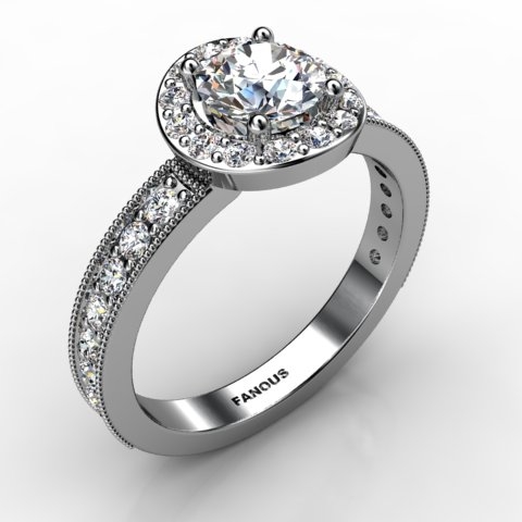 18k White Gold Engagement Ring 0.578ct - 0200862-18kw