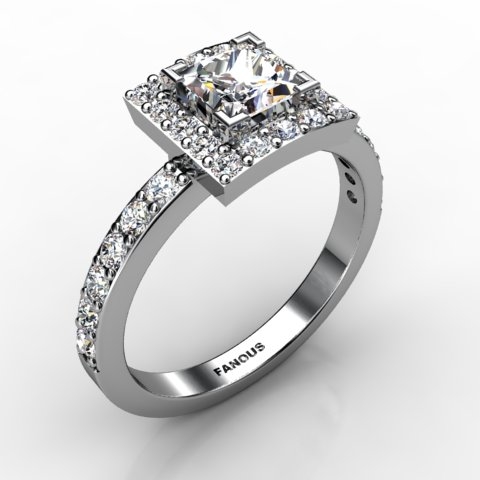 18k White Gold Engagement Ring 0.62ct - 0200955-18kw