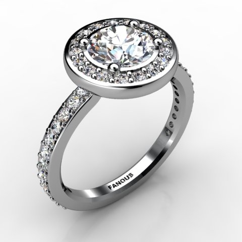 18k White Gold Engagement Ring 0.646ct - 1001969-18kw